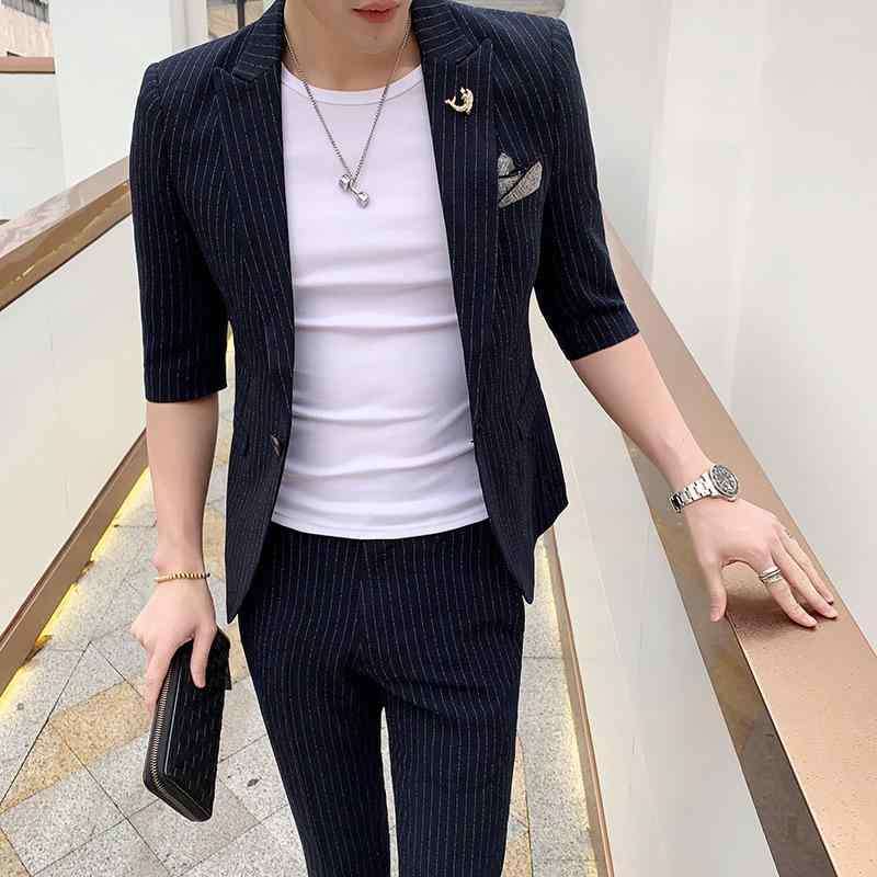 メンズ 背広 西装 韓国風 か細い相応う 条紋 七分袖 小西装 上衣 仕かける 綿織物 原料品 ゆったり 影ぼうし 歳月 時季 流行り 表現スタイル 英倫風 商行為 心地よい トップス プルオーバー 袖 長さ かい繕う 能力のある 軽さ 好いたらしい 着付ける 白いこと