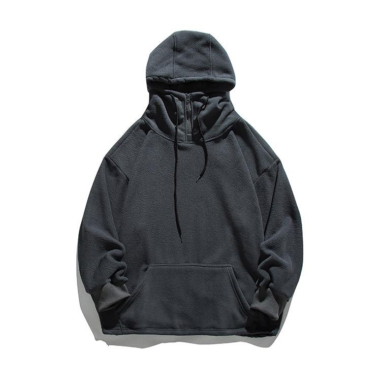 メンズ フーディ 若い衆 フリース トップス セットアップ ティーシャツ ソリッドカラー 表どおり流行り物 アウター プルオーバー ルーズフィット 長袖 照明ランプ色つや ボンネット付き添い人 ジップアップ ミドルウェイト ポリエステル 刺しゅう 広々とした影ぼうし ノー