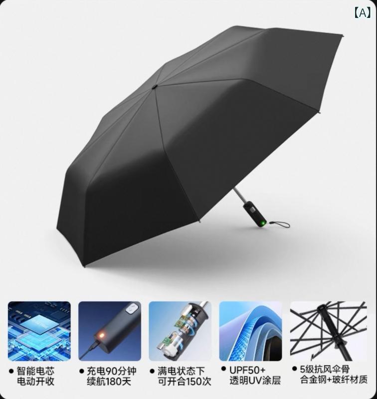晴雨兼用 折りたたみ傘 メンズ レディース 自動小銃開閉 一厚かましさ取り締まり 強化因子骨 耐風 パウダーコンパクト 持ちはこぶ 商行為 通い 車載 黒 当たること冷感 布切れ UV撥ねのける UPF50以上 アロイひな形 8本骨 190T濃度 晴雨相応う 軽さ 雨合羽