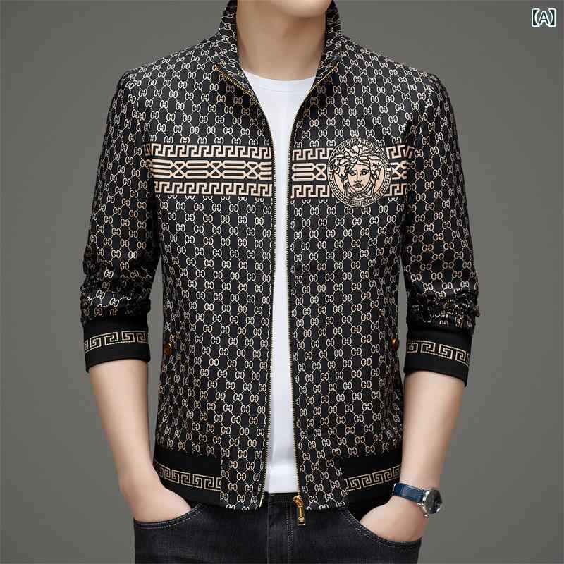 ブランド名 2024 歳月 薄っぺら 成人男性 冬 立 襟 上衣 綿服 心地よい 流行り物 花 柄 厚地の外套