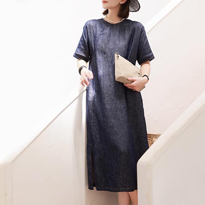 衣装 春夏 中長丈 一?スコート 丸首 5分袖 ゆったり腰 麻原料品 牛仔 織り柄 斜紋 細番手 漢麻 返り咲き風 作物的 お上さん用 軽さ 通気性 冷やりとした 日常使い走り 会う約束 旅する コーデ