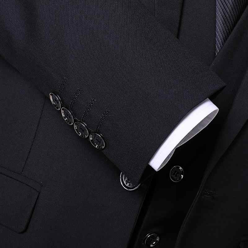 メンズ 背広 仕かける 3点 練り合わせる 修身 小西装 技能 燕尾服 一緒になる 礼服 春 黒 紺 薄墨色 ポリエステル ポリエステル衣料繊維 単排名取り草 平襟 か細い嵌まる 軽さ 春夏 通い 普段使い走り 商行為 心地よい スーツ-スーツ・セットアップ