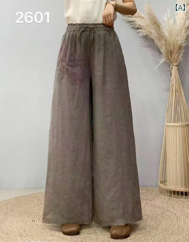 レディース 麻 長ズボン ?麻 コットン 切り替え プリント ストレートパンツ 中腰 ロング丈 灰色 白色 オレンジ ベージュ ピンク ライトパープル 数字印刷 芸術的 レトロ 日常使い カジュアル 軽量 通気性 春夏｜novolstore