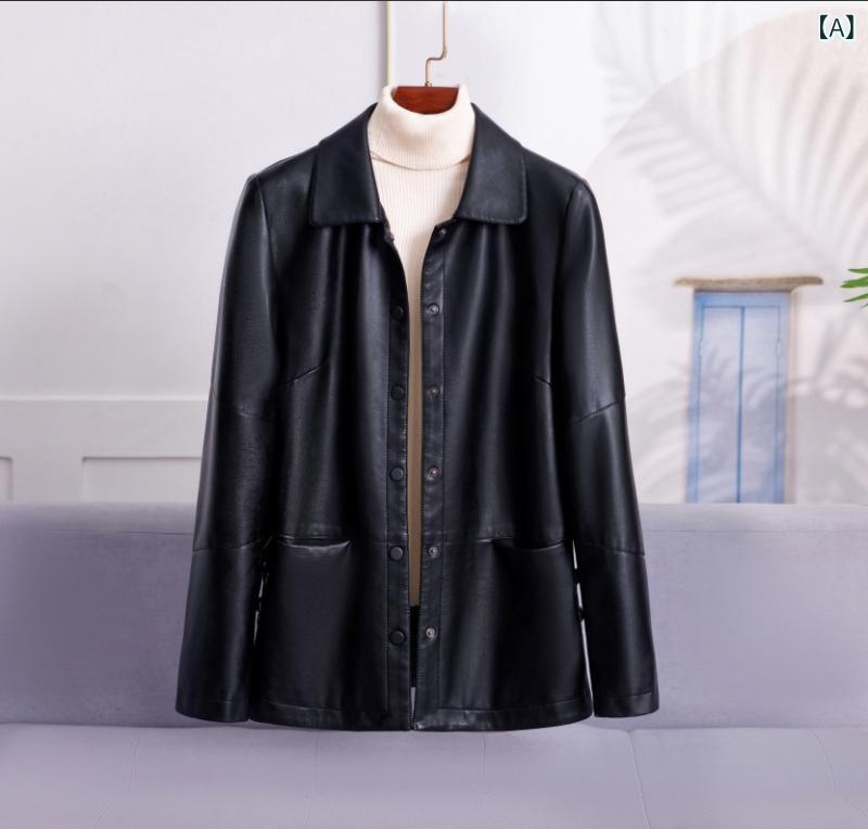 2025 年の 海 寧の 新型の 皮の 服の 春の 方 襟の 短い 女性の 新型の 韓国 版の 皮の ジャケットの コート｜novolstore