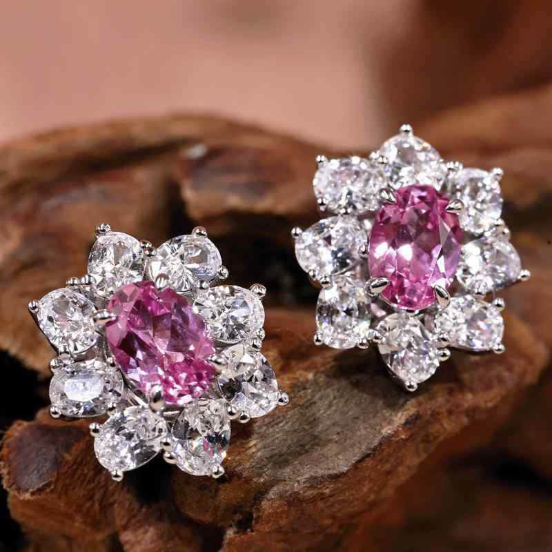 ピアス 女性用 粉色 ブルー 花モチーフ 耳飾り 純銀 ゴールドメッキ 楕円形 幾何学 シンプル 百搭 清楚 甘い 夏 ファッション ジュエリー 軽量 華やか|novolstore