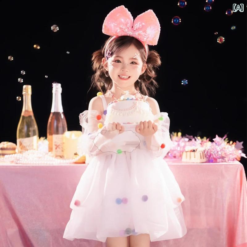 ちびっ子 用 フォーマル 御召しもの、 お嬢さん 用 衣裳、 夏 用 ちびっ子 用 ズボン吊り 御召しもの、 2026 年 新作 お嬢さん 用 パフ スコート、 もの言う花 用 姫御前 御召しもの