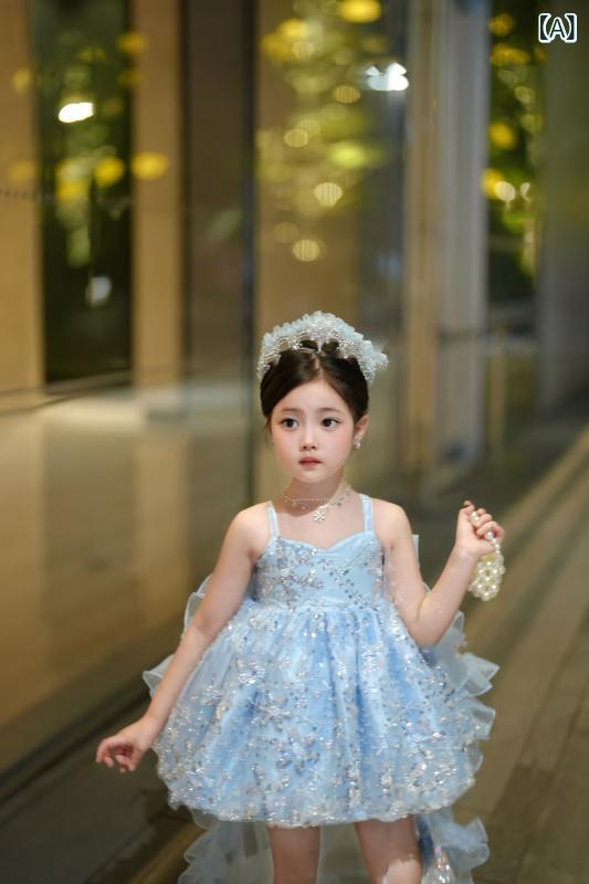 2026 ブルーグレードプリンセスオルゴールドレス お嬢さん 用 姫御前 御召しもの ロリータ 風 パフ スコート お嬢さん 用 衣裳 生まれ落ちる 日 御召しもの