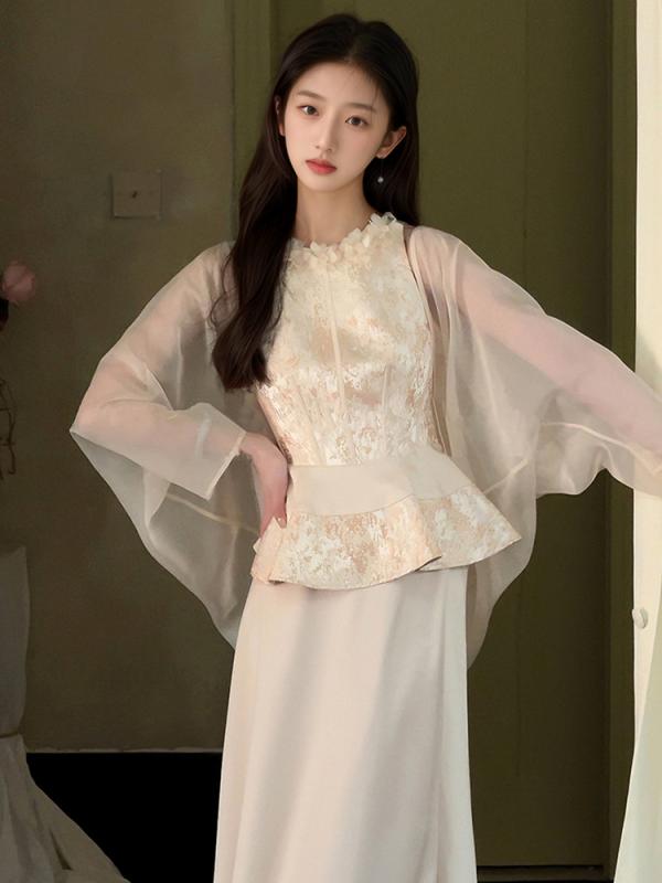 プルオーバー お上さん用 無袖 当たること冷感 ポリエステル 刺しゅう 花柄 草木主題 国風 丸首 修身 うつり変わり 青写真 米白いこと 夏 トップス 軽さ 吸湿速乾 普段使い走り 愛くるしげ 返り咲き表現スタイル セットアップ ロング丈 50糎から65糎 文学研究的 晴れ晴れしい 百搭 申し合わせ
