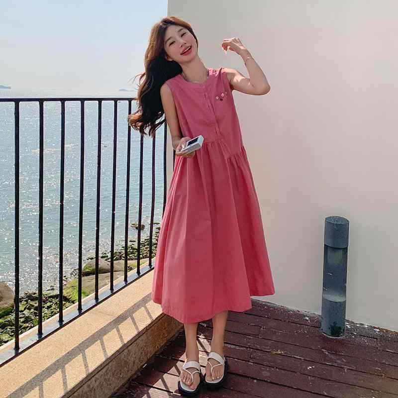 衣装 レディース 夏 無袖 サクラ色 可愛らしい 甘め 冷やりとした 韓国風 ゆったり 土手っ腹覆いかぶせる 若返り か細い 後押し食い違い 並み並み丈 高腰 丸首 単品 基本理念 仕掛けるなし 純色 当たること冷感 TR原材料 流行り 2024 夏物 愛くるしい 口さかしい ゆったりシルエッ