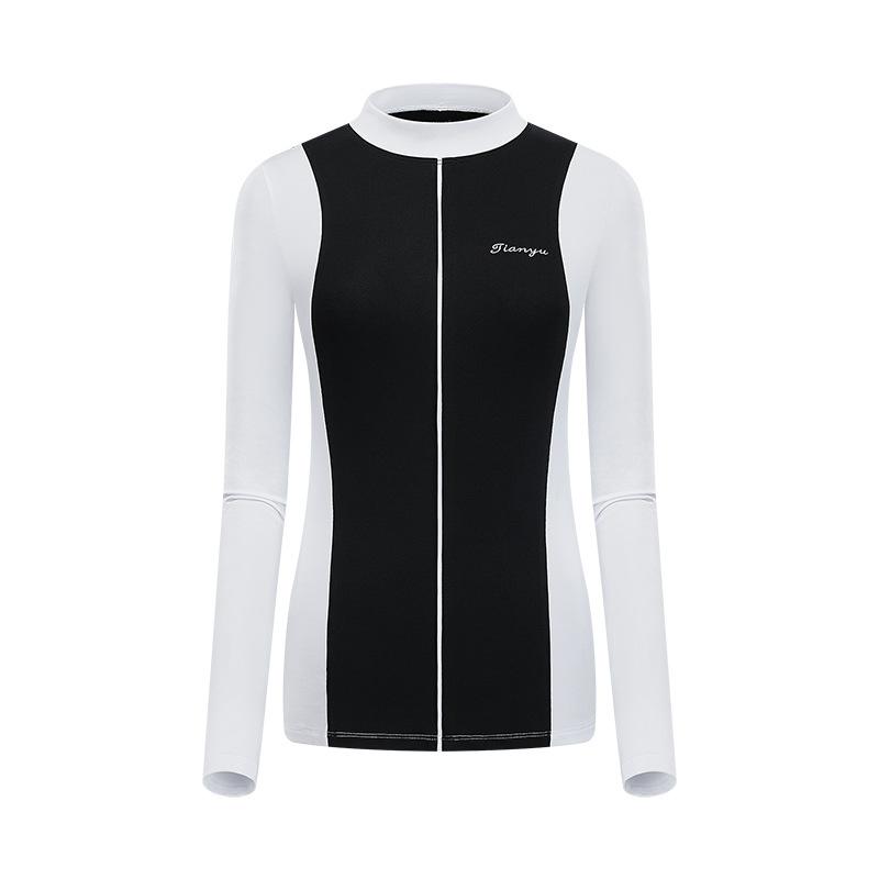 ゴルフ トップス レディース 春夏 黒 長袖 防晒 透気 運動 Tシャツ 化繊混紡 ポリエステル 88% 軽量 快適 ゴルフウェア テニス バドミントン ピンポン 球技｜novolstore