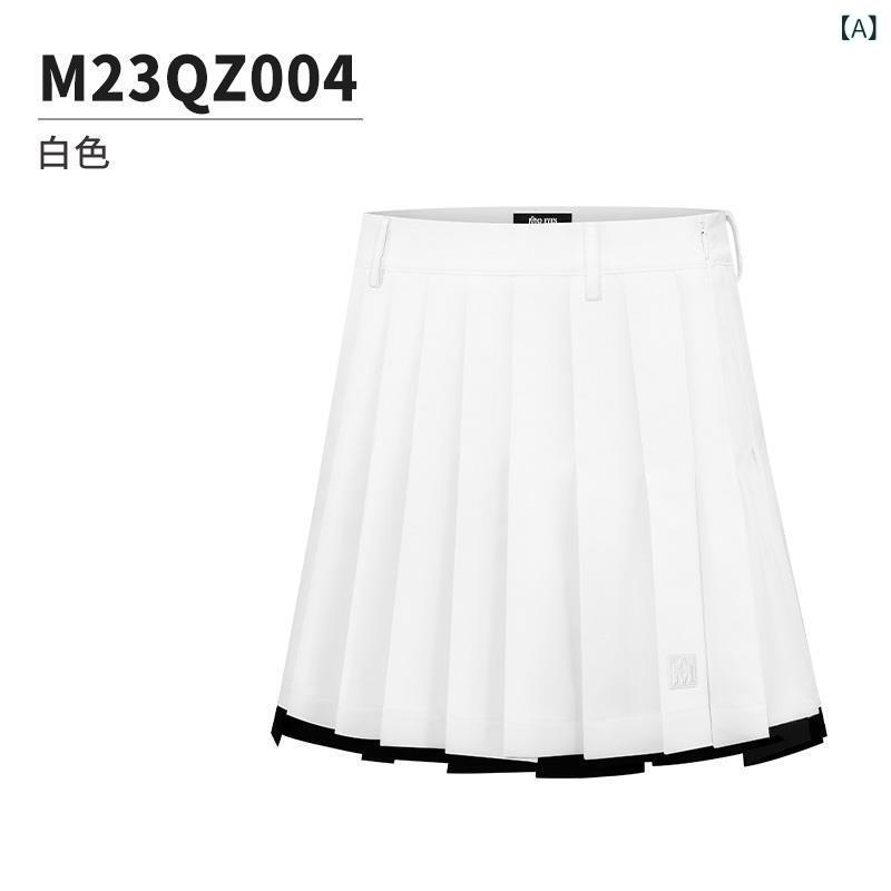 ゴルフ スカート レディース プリーツスカート 夏 前短後長 スカート 防走光 内? 半身スカート ポリエステル 純色 白色 黒 軽量 通気性 伸縮性 ゴルフウェア スポーツ アクティブ｜novolstore