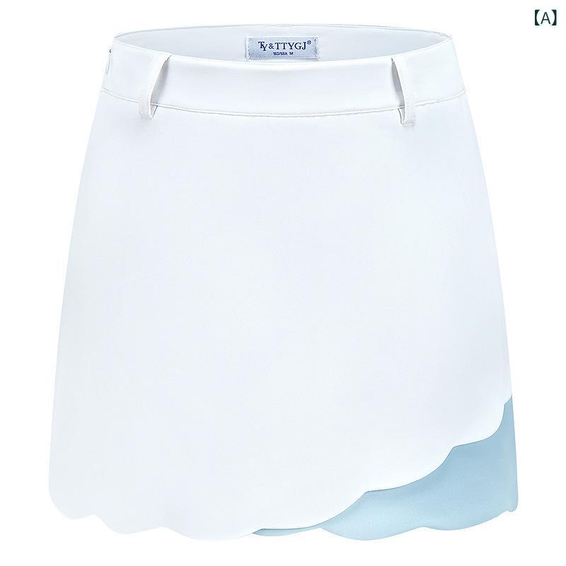 ゴルフ レディース スカート 短め Aライン 防走光 速乾 透気 弾力 ポリエステル 100% 女性用 半身スカート 女性ゴルフウェア 白色 浅青 孔雀ブルー 夏 秋 冬 春 オールシーズン ランニング フィットネス テニス ゴルフ 運動 通勤 普段使い｜novolstore