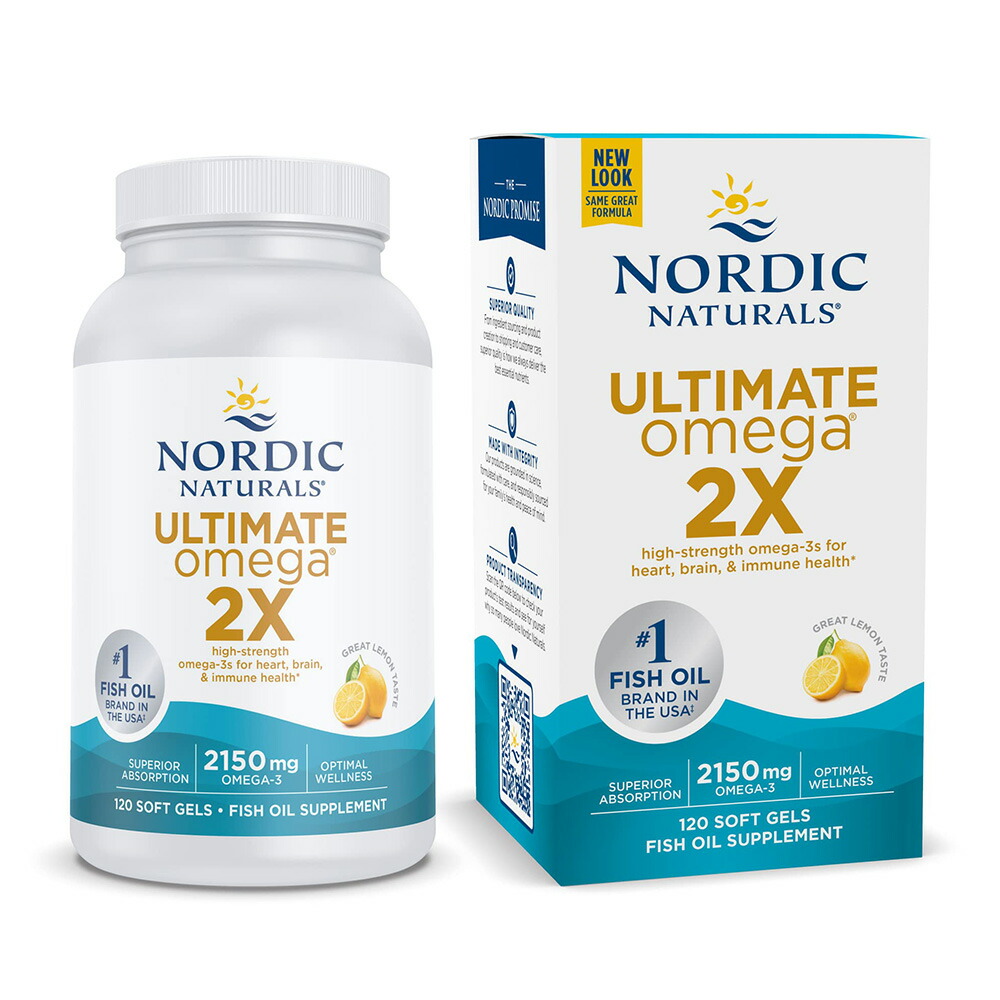 【送料無料】アルティメットオメガ2X 2150 mg 120ソフトジェル ノルディックナチュラルズ オメガ3【Nordic Naturals】Ultimate Omega 2X 2150 mg 120 Softgels画像