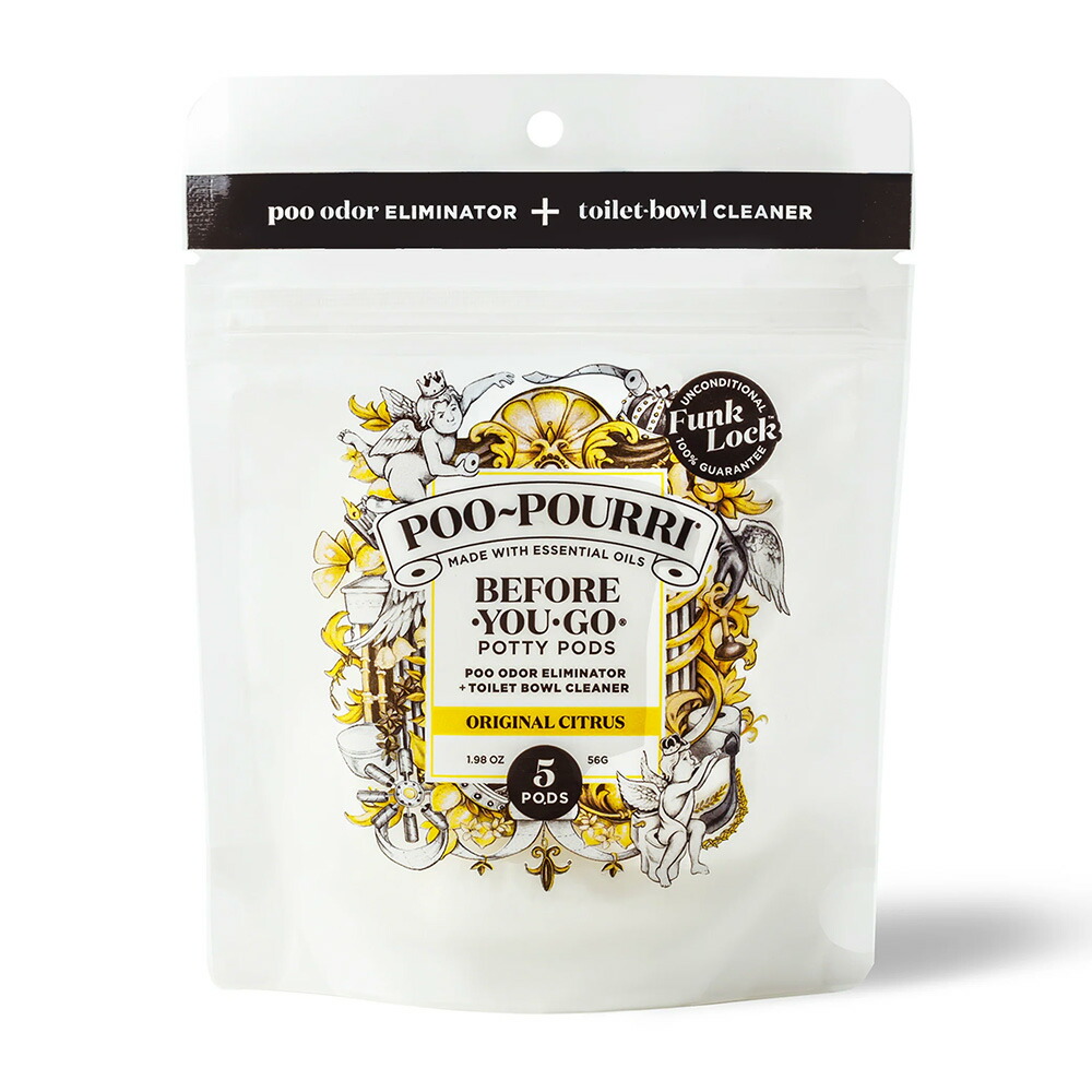 【送料無料】 トイレ 消臭剤 洗浄剤 オリジナルシトラス 5個入り 56g プープリ 掃除 ニオイ【Poo-Pourri】Before-You-Go Potty Pods Original Citrus (5 Pods), 1.98 oz画像
