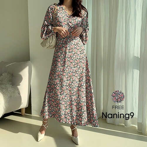 レディースファッション ワンピース Naning9 ナンニング フェミニンシャーリングフラワーフレアワンピース 3 16up Go 韓国 スカート 5 ワンピース きれいめ 大人 夏 人気 春服 春 レディース 韓国ファッション 人気の贈り物が Www Rrj Mu