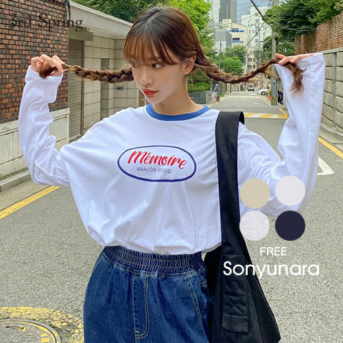 楽天市場 Sonyunara ソニョナラ メモリールーズ長袖tシャツ韓国 韓国ファッション Tシャツ 長袖 ロンt ロゴ カジュアル レディース ファッション 9 10up Ka あす楽 3rd Spring サードスプリング