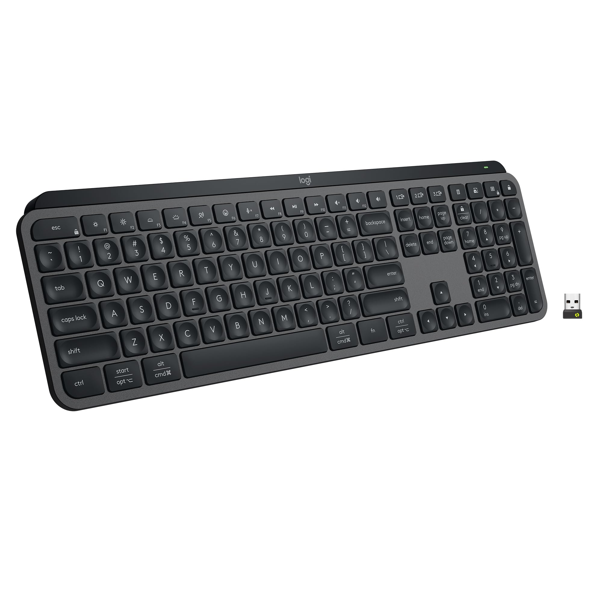 最安値傍若無人！【掘り出し市】【極美品】logicool MX Keys S 無線電話鍵盤 黒鉛 US申し合わせ・日本語ステッカー嘱する 箱なし ロープロファイル かっこ良い照度 Logi Bolt/Bluetooth USB-C Windows/Mac相応う【並行輸入 引きうける付】