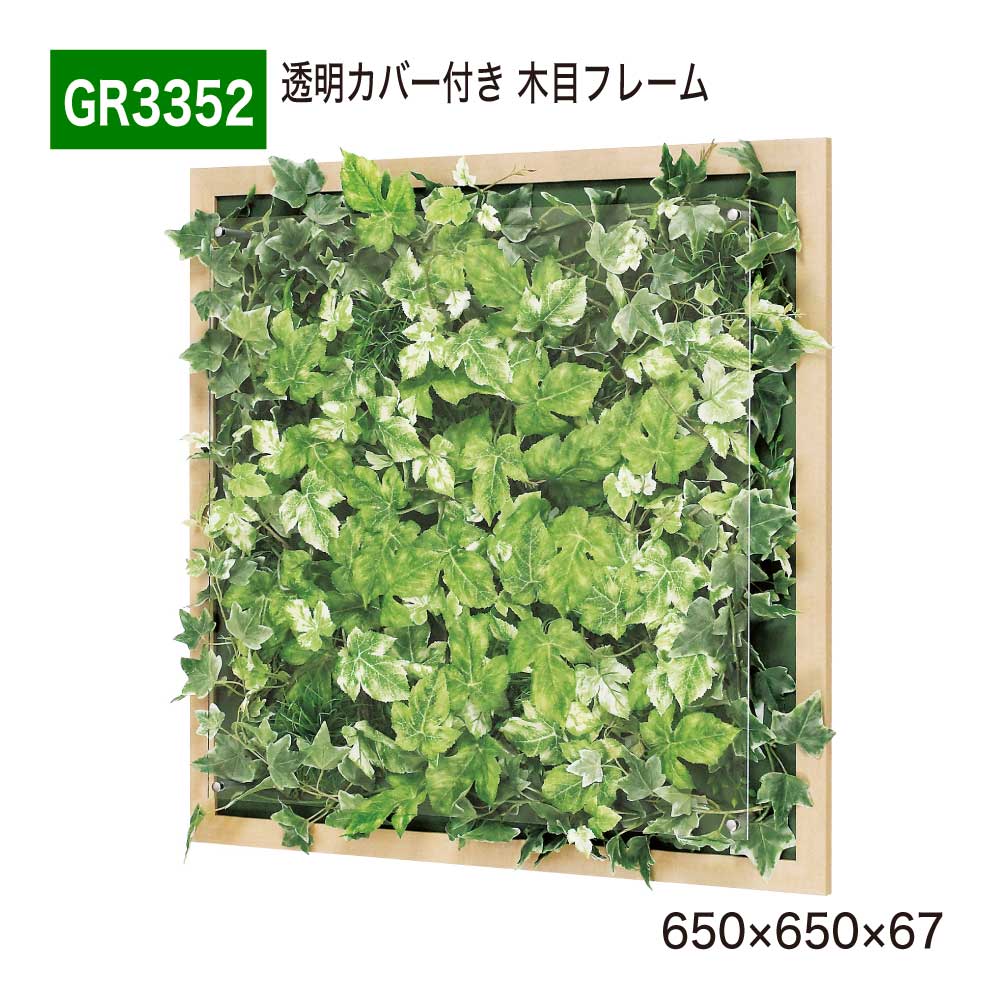 【正規代理店】 BELK GreenMode ベルク グリーンモード ウォールグリーン フェイクグリーン 木目フレーム 人工観葉植物 造花 GR3352 透明板 アクリル パネル フレーム 額装 壁 直付け ひも掛け 650&times;650&times;67 オフィス クリニック ロビ 店舗 受付 商業施設 インテリア 国産｜NOW shop 店