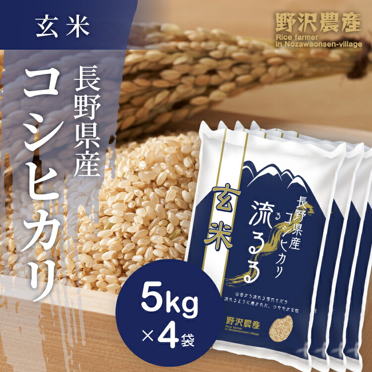 令和3年産 お米 20kg 玄米 コシヒカリ 長野県産 送料無料 こしひかり 20キロ ギフト 送料込み