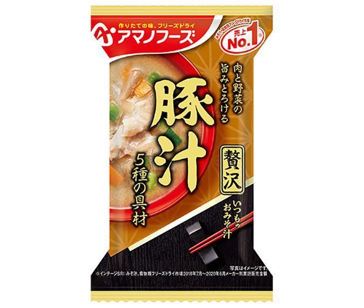 アマノフーズ フリーズドライ いつものおみそ汁贅沢 豚汁 10食×6箱入×(2ケース)｜ 送料無料 一般食品 インスタント食品 味噌汁 即席
