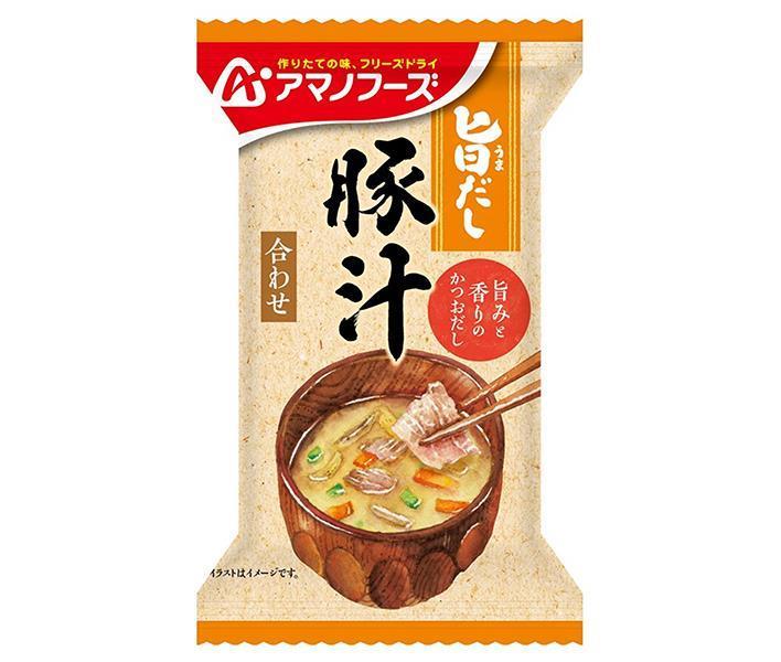 アマノフーズ フリーズドライ 旨だし 豚汁 10食×6箱入×(2ケース)| 送料無料 一般食品 インスタント食品 味噌汁 即席|のぞみマーケット店