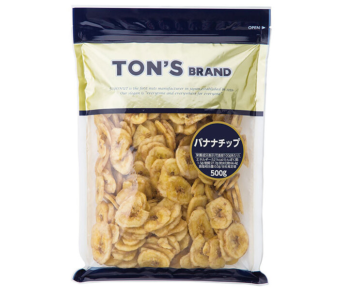 東洋ナッツ トン バナナチップ 500g×10袋入×(2ケース)| 送料無料 袋 業務用 おつまみ 珍味 バナナチップス|のぞみマーケット店