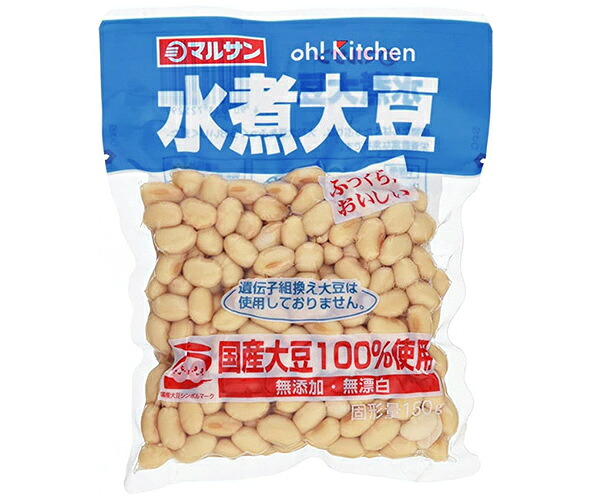 マルサンアイ 国産水煮大豆 150g×20袋入×(2ケース)｜ 送料無料 一般食品 惣菜 水煮 大豆 国産