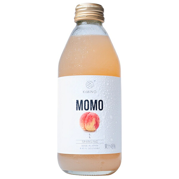 KIMINO DRINKS ももスパークリングジュース 250ml瓶&times;24本入&times;(2ケース)｜ 送料無料 スパークリング ジュース フルーツ 果物｜のぞみマーケット店