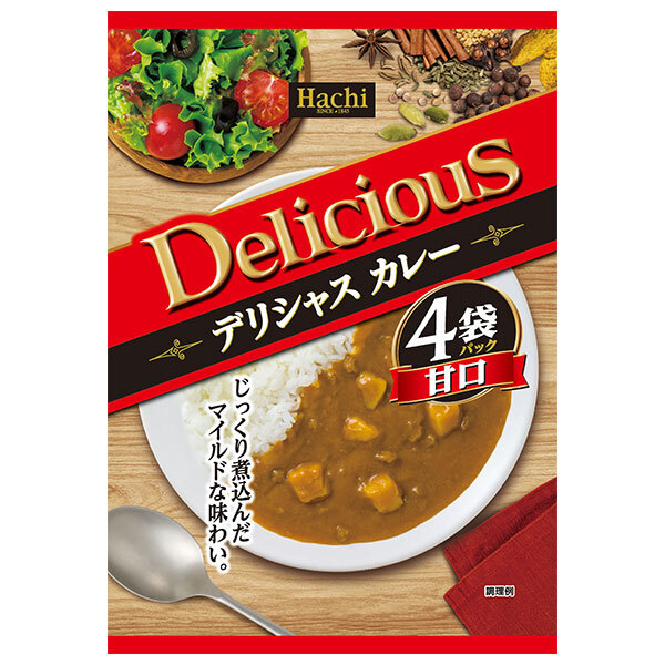 ハチ食品 デリシャスカレー 甘口 (170g×4袋)×12個入×(2ケース)｜ 送料無料 Hachi レトルトカレー 4P 甘口