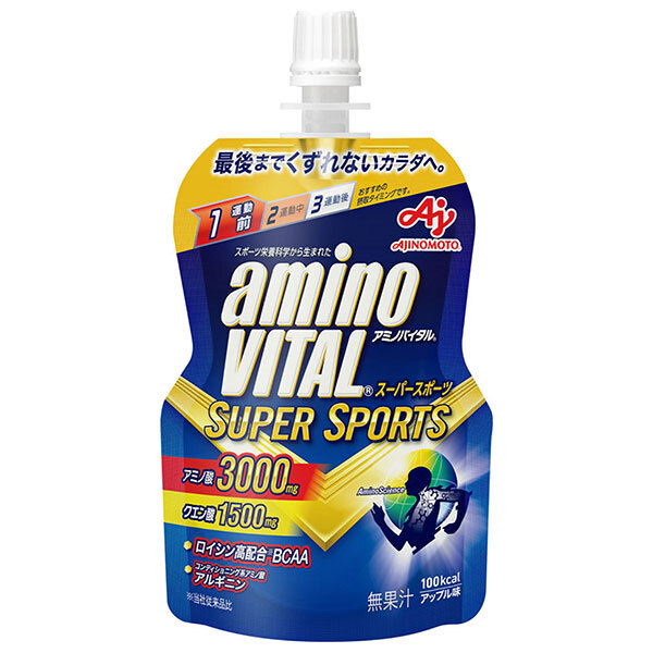 味の素 アミノバイタルゼリー SUPER SPORTS(スーパースポーツ) 100gパウチ×24本入×(2ケース)｜ 送料無料 ゼリー飲料 スポーツ 栄養 アミノ酸