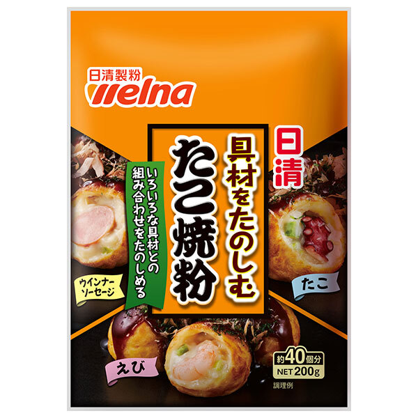日清ウェルナ 具材をたのしむたこ焼粉 200g×30袋入×(2ケース)｜ 送料無料 料理の素 調味料 粉末 小麦粉