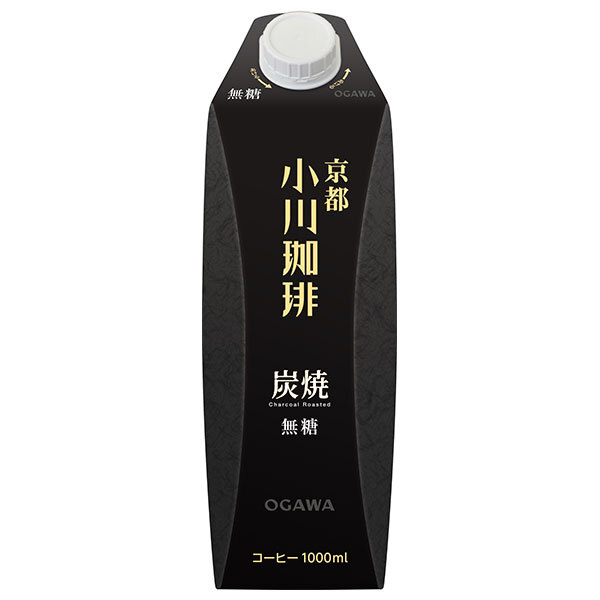 小川珈琲 小川珈琲店 炭焼珈琲 無糖 1000ml紙パック×12(6×2)本入｜ 送料無料 コーヒー 無糖 アイスコーヒー 水出し 京都 小川珈琲 炭焼珈琲 紙パック 水だし オンライン 小川