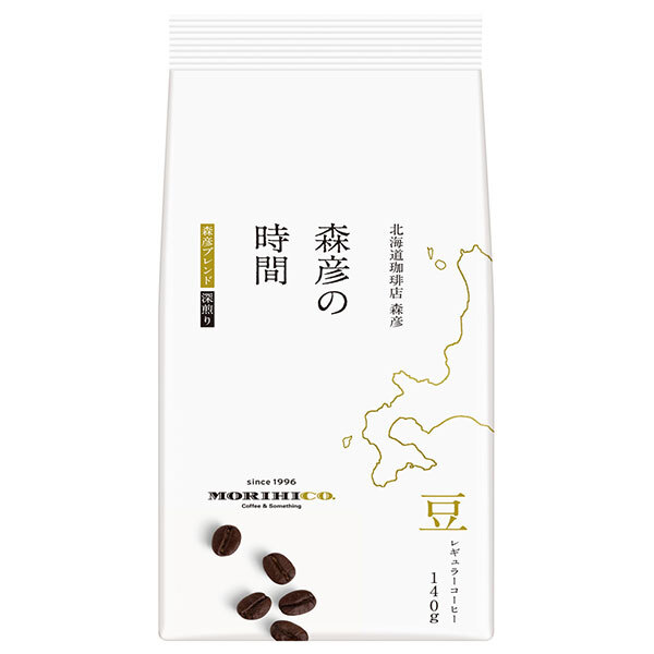AGF 森彦の時間 豆 森彦ブレンド 140g袋×12袋入｜ 送料無料 レギュラーコーヒー 嗜好品 珈琲 豆