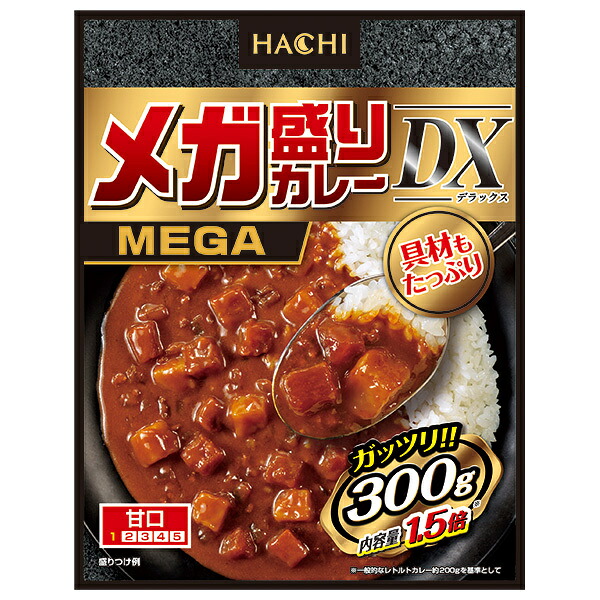 ハチ食品 メガ盛りカレー DX 甘口 300g&times;20個入&times;(2ケース)｜ 送料無料 カレー メガ盛り 甘口｜のぞみマーケット店