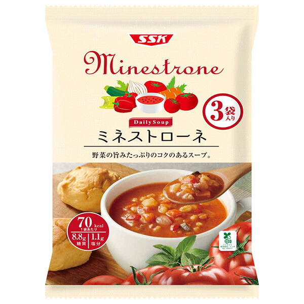 SSK Daily Soup(デイリースープ) ミネストローネ 160g×3袋×20袋入×(2ケース)｜ 送料無料 ミネストローネ レトルト スープ