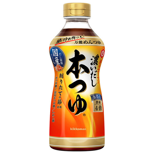 キッコーマン 濃いだし本つゆ 500mlペットボトル×12本入×(2ケース)｜ 送料無料 出汁 つゆ ダシ 濃縮 調味料