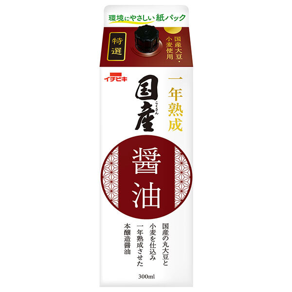 楽天市場】イチビキ 特選国産醤油 300ml紙パック×8本入×(2ケース