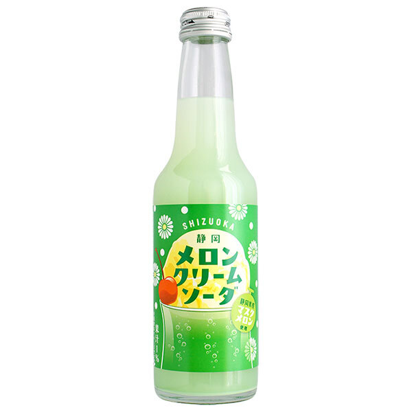 木村飲料 静岡メロンクリームソーダ 250ml瓶×24本入×(2ケース)| 送料無料 炭酸 ソーダ サイダー メロン|のぞみマーケット店