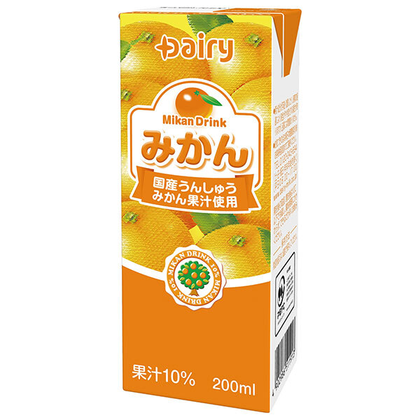 南日本酪農協同 デーリィ みかん 200ml紙パック×24本入×(2ケース)｜ 送料無料 オレンジジュース みかん 果汁 紙パック
