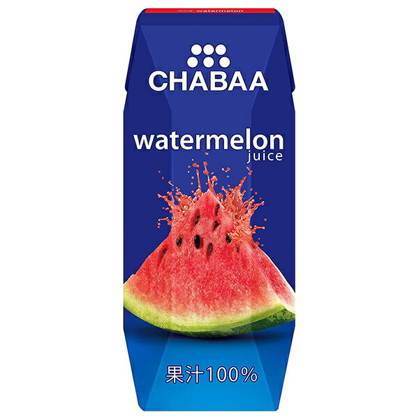 HARUNA(ハルナ) CHABAA(チャバ) 100%ジュース ウォーターメロン(プリズマ容器) 180ml紙パック×36本入｜ 送料無料 果汁100% すいか レモン ミックス 紙パック