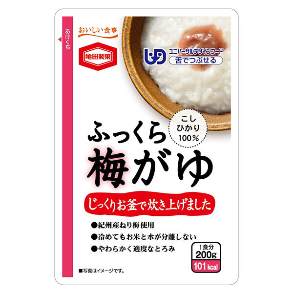 亀田製菓 ふっくら梅がゆ 200gパウチ×24袋入×(2ケース)｜ 送料無料 レトルト食品 おかゆ うめ ご飯 お粥