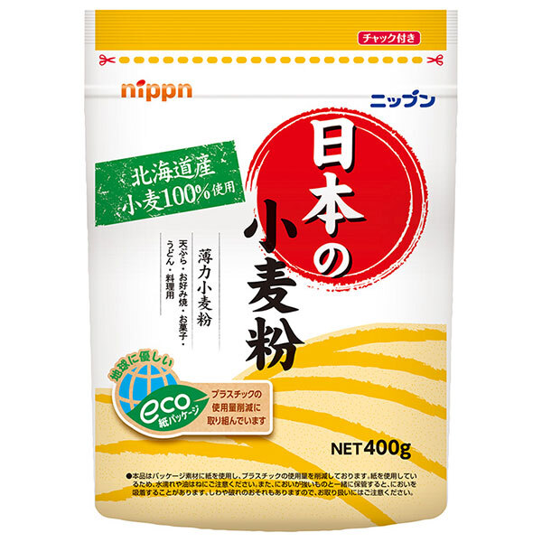 ニップン 日本の小麦粉 400g×12袋入×(2ケース)｜ 送料無料 小麦粉 薄力小麦粉 北海道産小麦100%