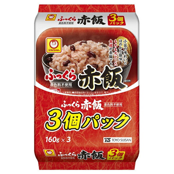 東洋水産 ふっくら赤飯 3個パック (160g×3個)×8個入｜ 送料無料 レトルトご飯 ごはん パック レトルト 赤飯 赤飯レトルト