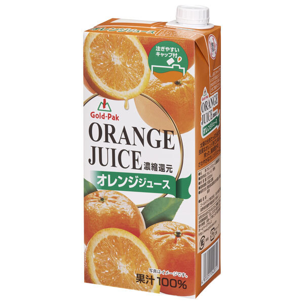 ゴールドパック オレンジジュース 1L紙パック×6本入×(2ケース)｜ 送料無料 果実飲料 みかん 1000ml 1l 濃縮還元 100％ GP ゴールドパック 業務用 リットル