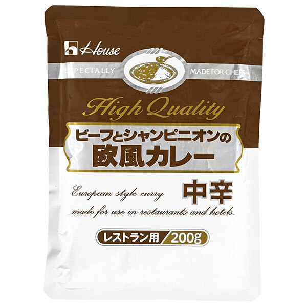 ハウス食品 ビーフとシャンピニオンの欧風カレー 中辛 200g×30袋入×(2ケース)| 送料無料 カレー レトルト 中辛|のぞみマーケット店
