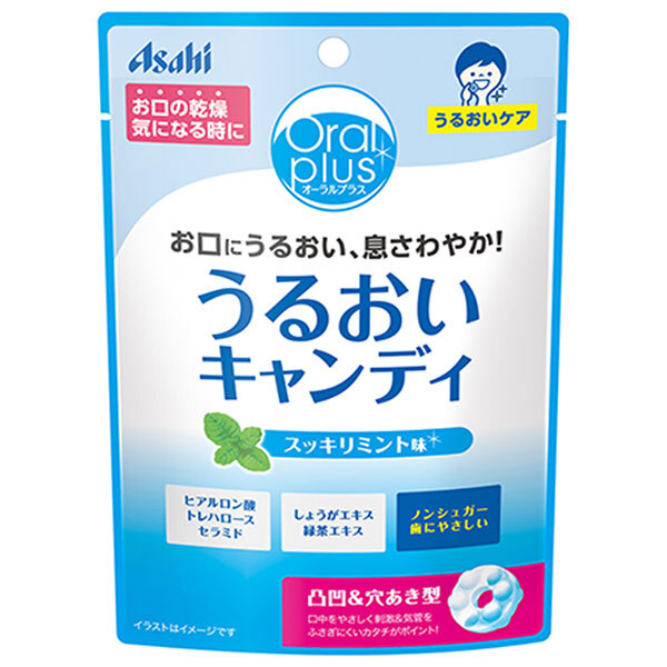 アサヒグループ食品 オーラルプラス うるおいキャンディ(スッキリミント味) 57g×12袋入×(2ケース)｜ 送料無料 お菓子 飴・キャンディー シニア用 ノンシュガー オーラルプラス