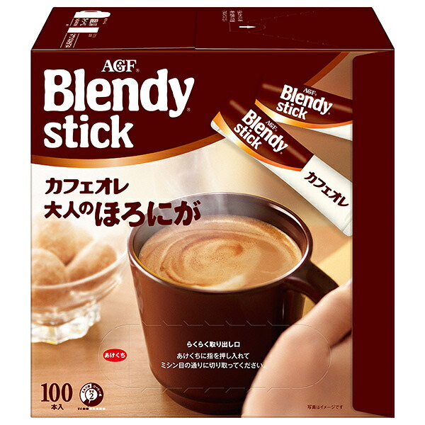 AGF ブレンディ スティック カフェオレ 大人のほろにが (8.0g×100本)×4箱入｜ 送料無料 インスタント スティック カフェオレ