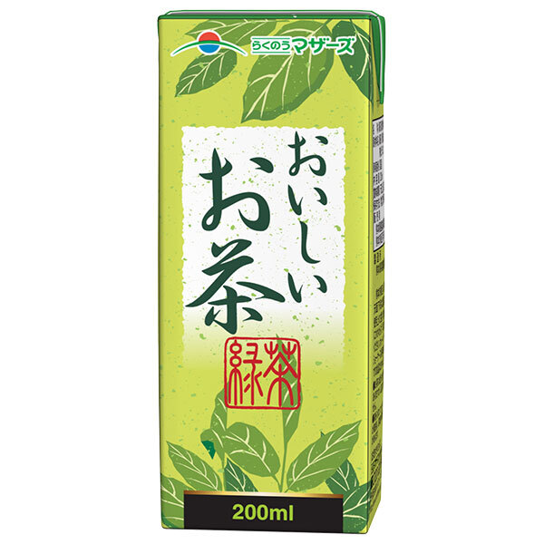 らくのうマザーズ おいしいお茶 200ml紙パック×24本入×(2ケース)｜ 送料無料 緑茶 お茶 ビタミンC 煎茶