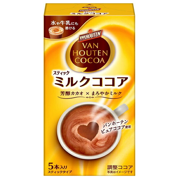 yuu　ココア×5 楽天市場】片岡物産 バンホーテン ミルクココア (18g×5本)×30個