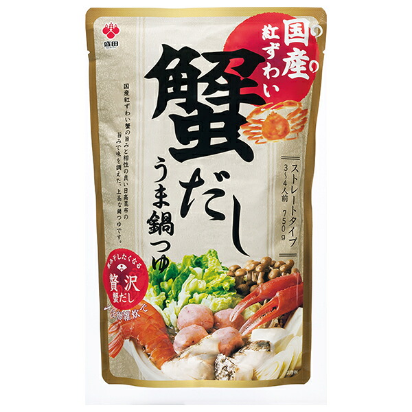 盛田(ハイピース) 盛田 国産紅ずわい 蟹だし うま鍋つゆ 750gパウチ×12袋入×(2ケース)｜ 送料無料 つゆ だし 調味料 鍋スープ ストレートタイプ